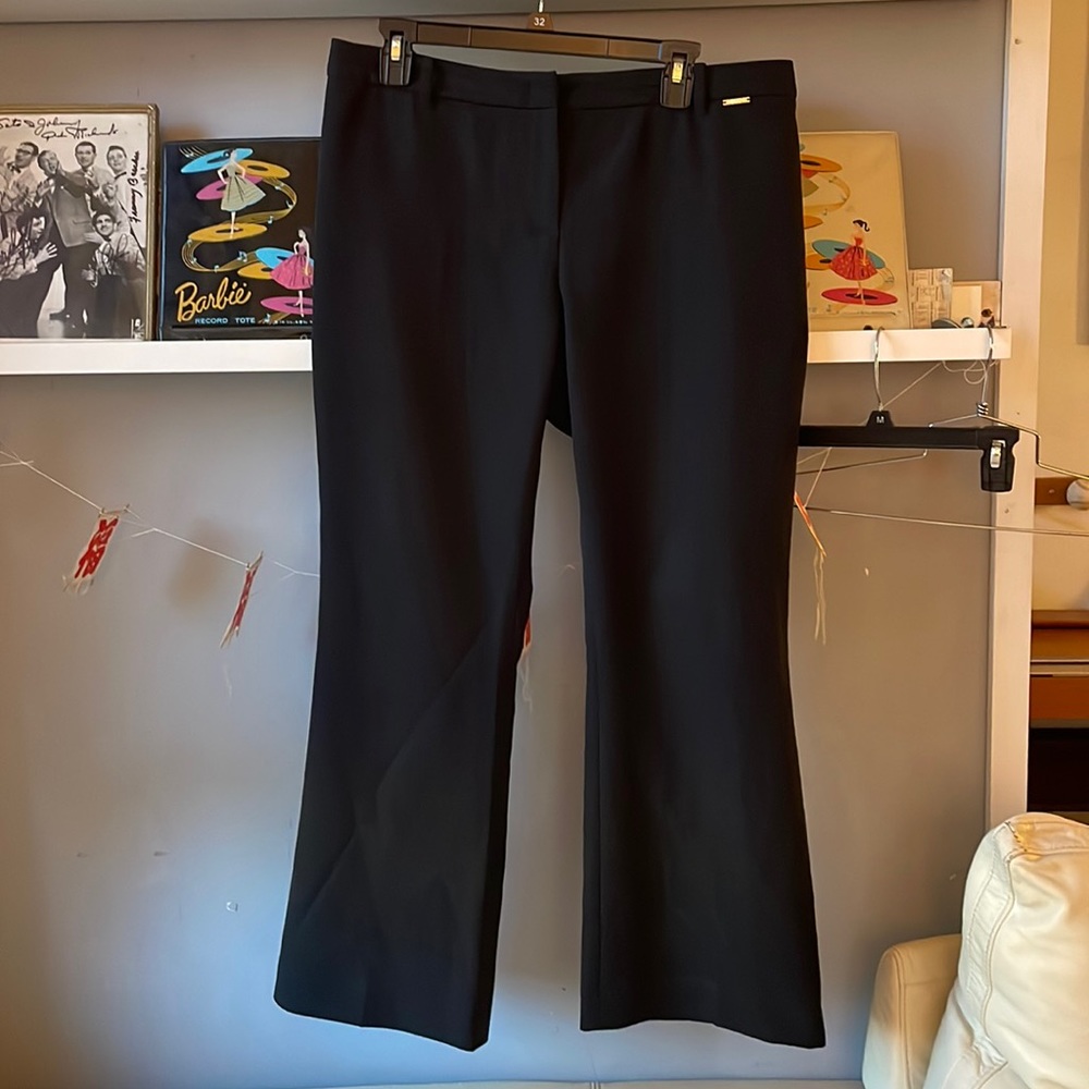Liu-Jo Black Cropped Flare Polyester pants